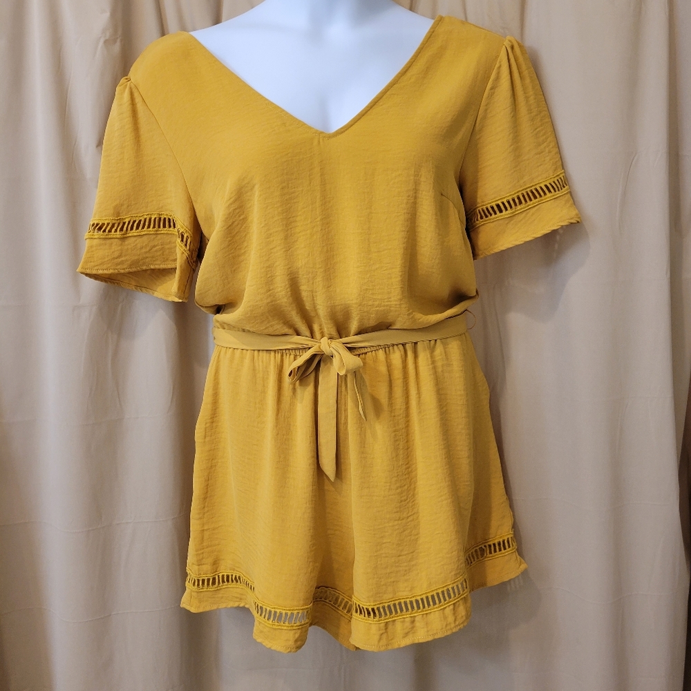 Mustard Seed Romper, yellow/Mustard color, Size Large